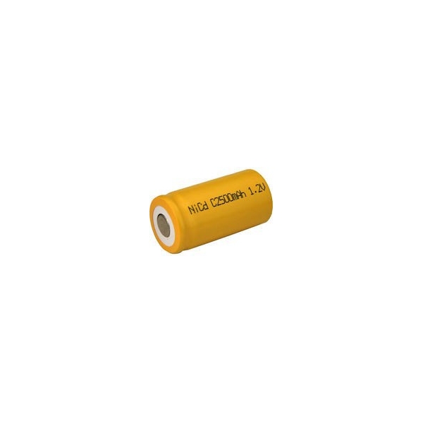 Pile NiCD C 2500 mAh tête plate - 1,2V - Evergreen