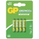 Blister de 4 piles saline AAA / R03 1,5V GREENCELL