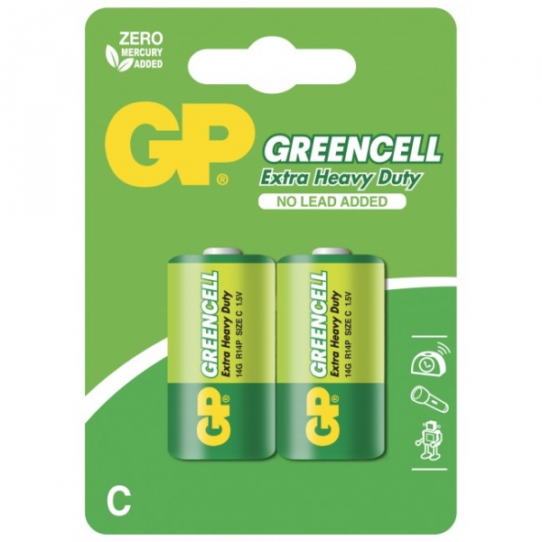 Blister de 2 piles saline C / R14 - 1,5V GP Battery