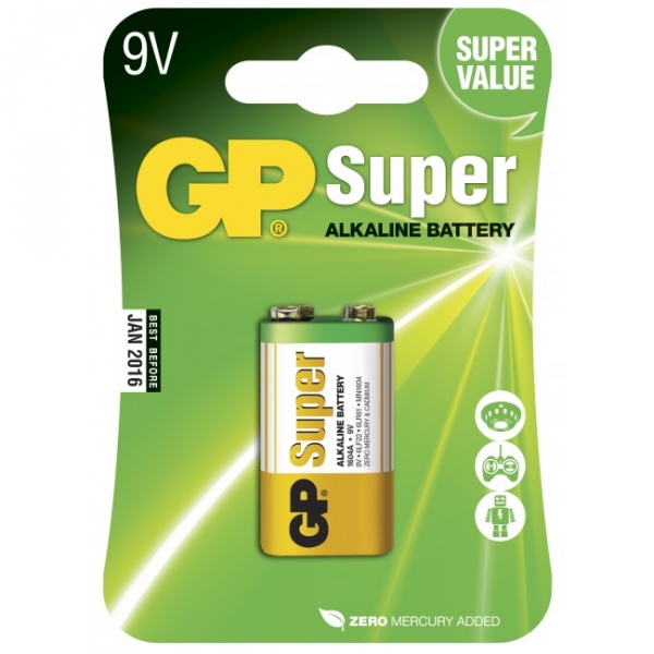 Blister de 1 pile saline 9V / 6F22 - GP Battery