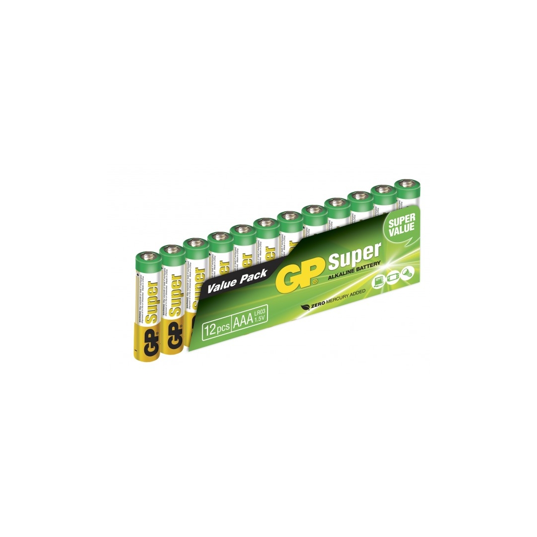 Film de 12 piles alcaline AAA / LR03 SUPER - 1,5V - GP Battery