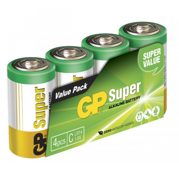 Film de 4 piles alcaline C / LR14 SUPER - 1,5V - GP Battery