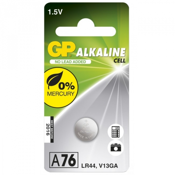 Blister de 1 pile bouton Alkaline 1,5V Panasonic - LR44, RW82, A76, 157