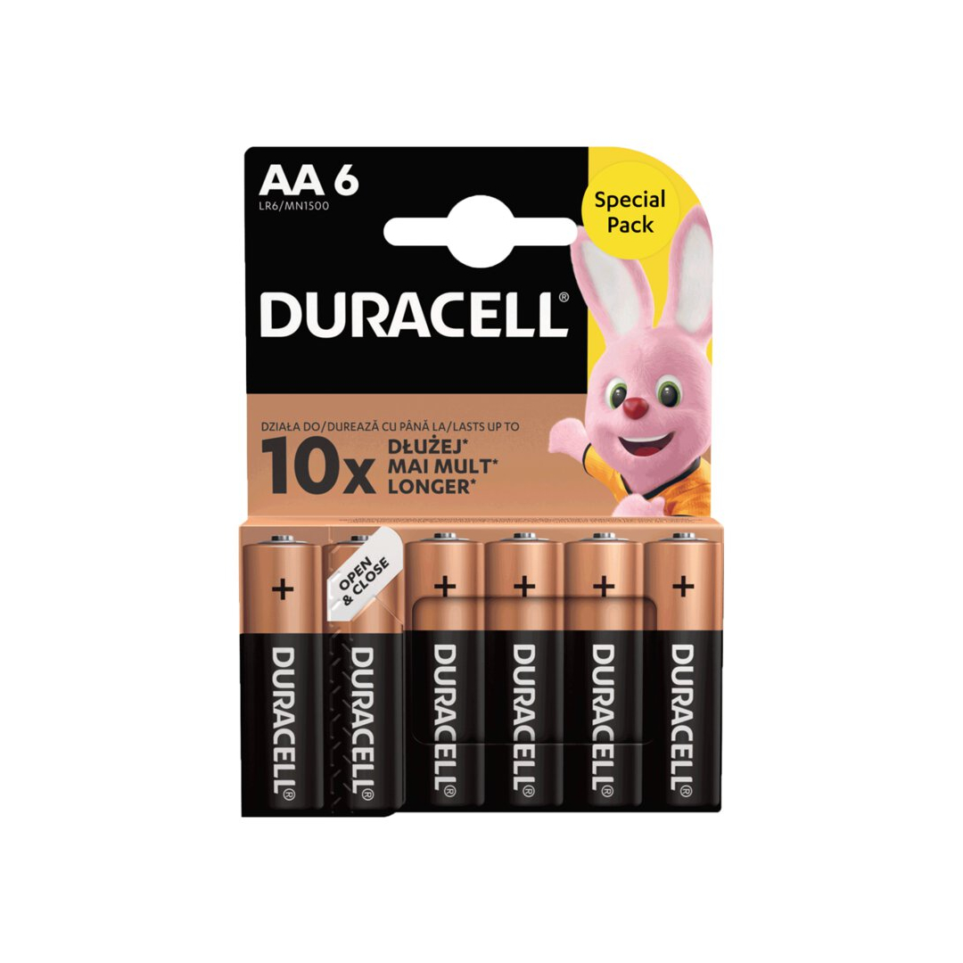 Duracell Basic Duralock LR6 AA x 6 piles alcalines - PilesMoinsCher