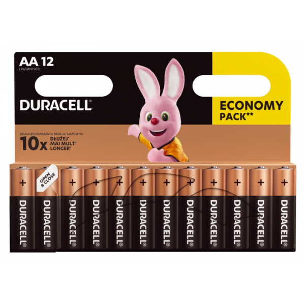 Duracell Basic LR6 AA x 12 piles alcalines