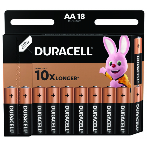 Duracell Basic LR6 AA x 18 piles alcalines - PilesMoinsCher