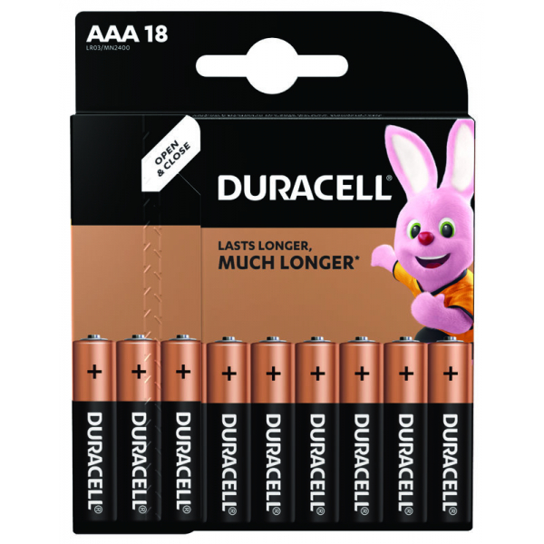 Duracell Basic LR03 AAA x 18 piles alcalines