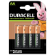 Duracell rechargeables R6/AA Ni-MH 1300 mAh x 4 piles