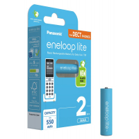 Panasonic Eneloop Lite DECT NEW R03 AAA 550mAh x 2 piles rechargeables (blister)