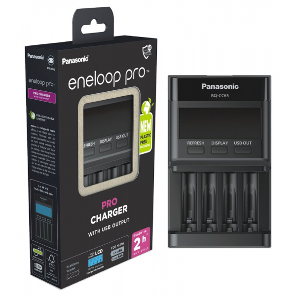 Chargeur de batterie rechargeable NI-MH Panasonic Eneloop BQ-CC65 EKO