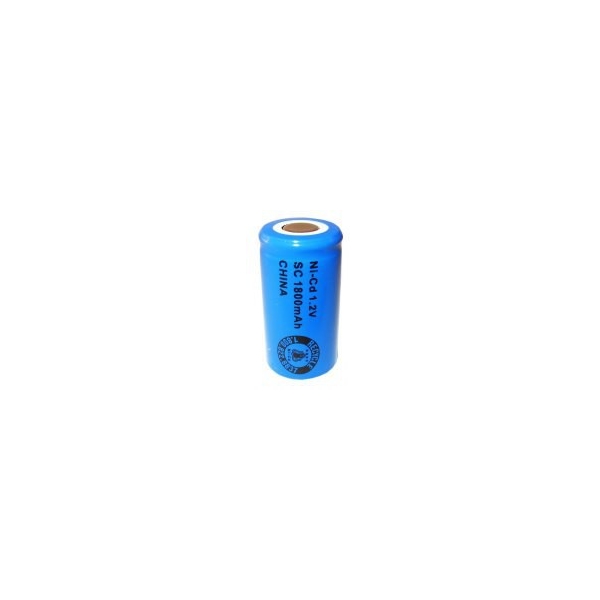 Pile NiCD Sub C 1800 mAh tête plate - 1,2V - Evergreen