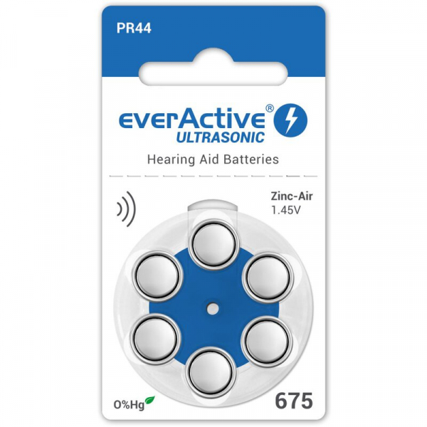 everActive ULTRASONIC 675 pour appareils auditifs x 6 piles