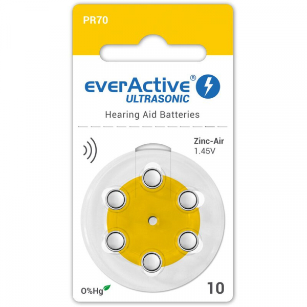 everActive ULTRASONIC 10 pour appareils auditifs x 6 piles