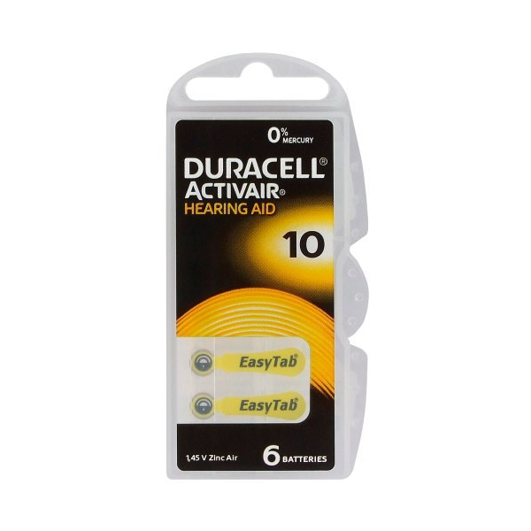 Duracell ActivAir 10 MF pour appareils auditifs x 6 piles