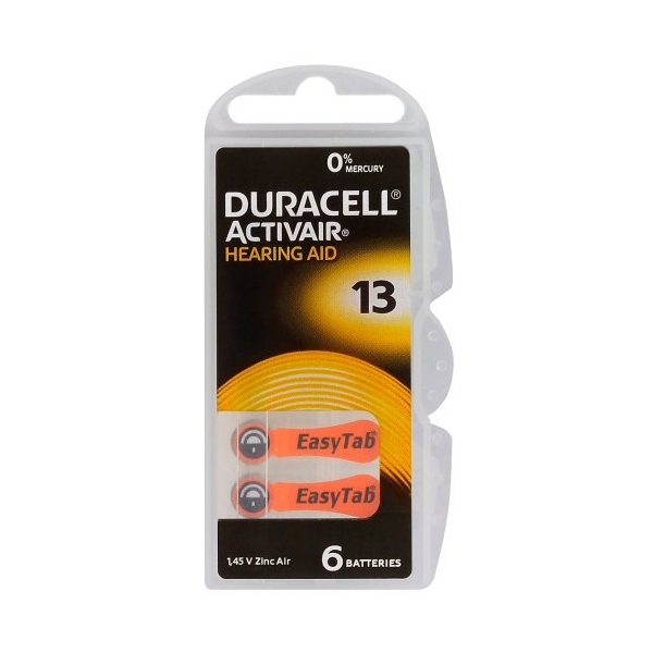 Duracell ActivAir 13 MF pour appareils auditifs x 6 piles