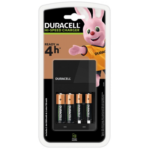 Duracell CEF14 chargeur de batterie + 2 x R6/AA 1300 mAh + 2 x R03/AAA 750 mAh