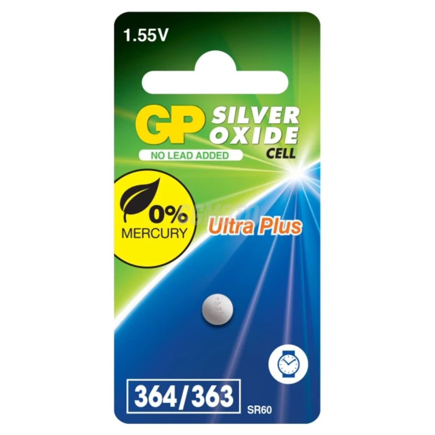 1 pile bouton oxyde d'argent SR60 1,55 V Ultra Plus 1 pile bouton oxyde d'argent SR60 1,55 V Ultra Plus