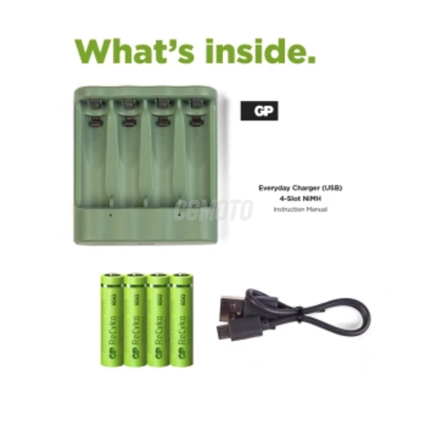 Chargeur 6 heures GP B421 (USB) + 4 accus AAA 850 mAh