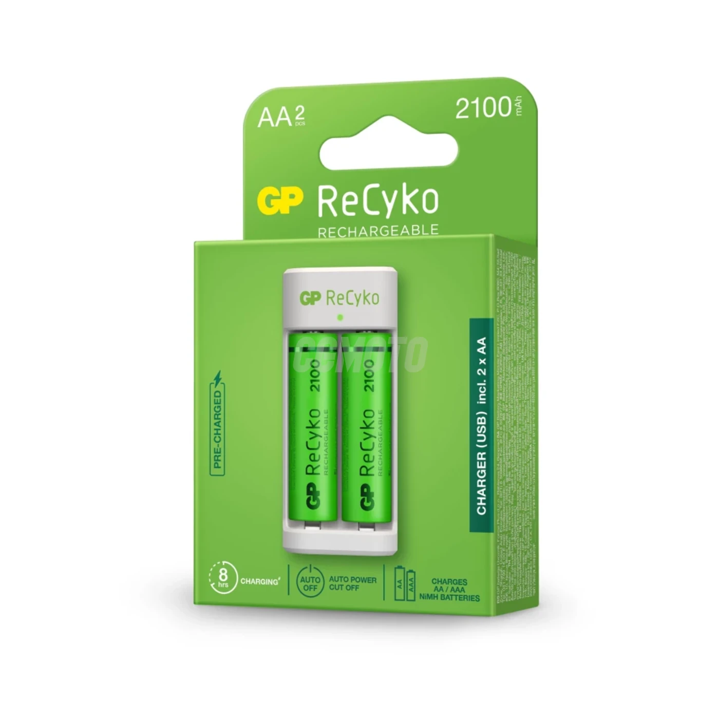 Chargeur classique GP E211 + 2 accus AA 2100 mAh