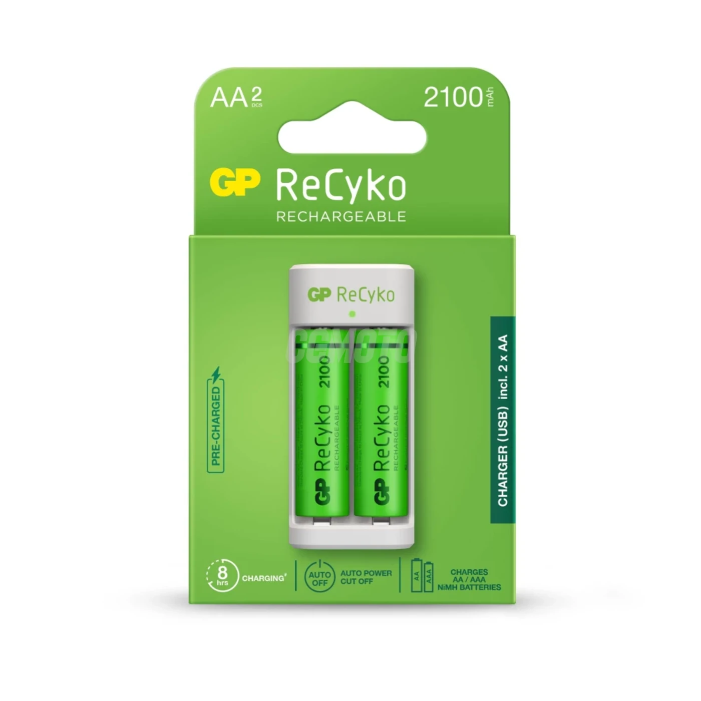 Chargeur classique GP E211 + 2 accus AA 2100 mAh