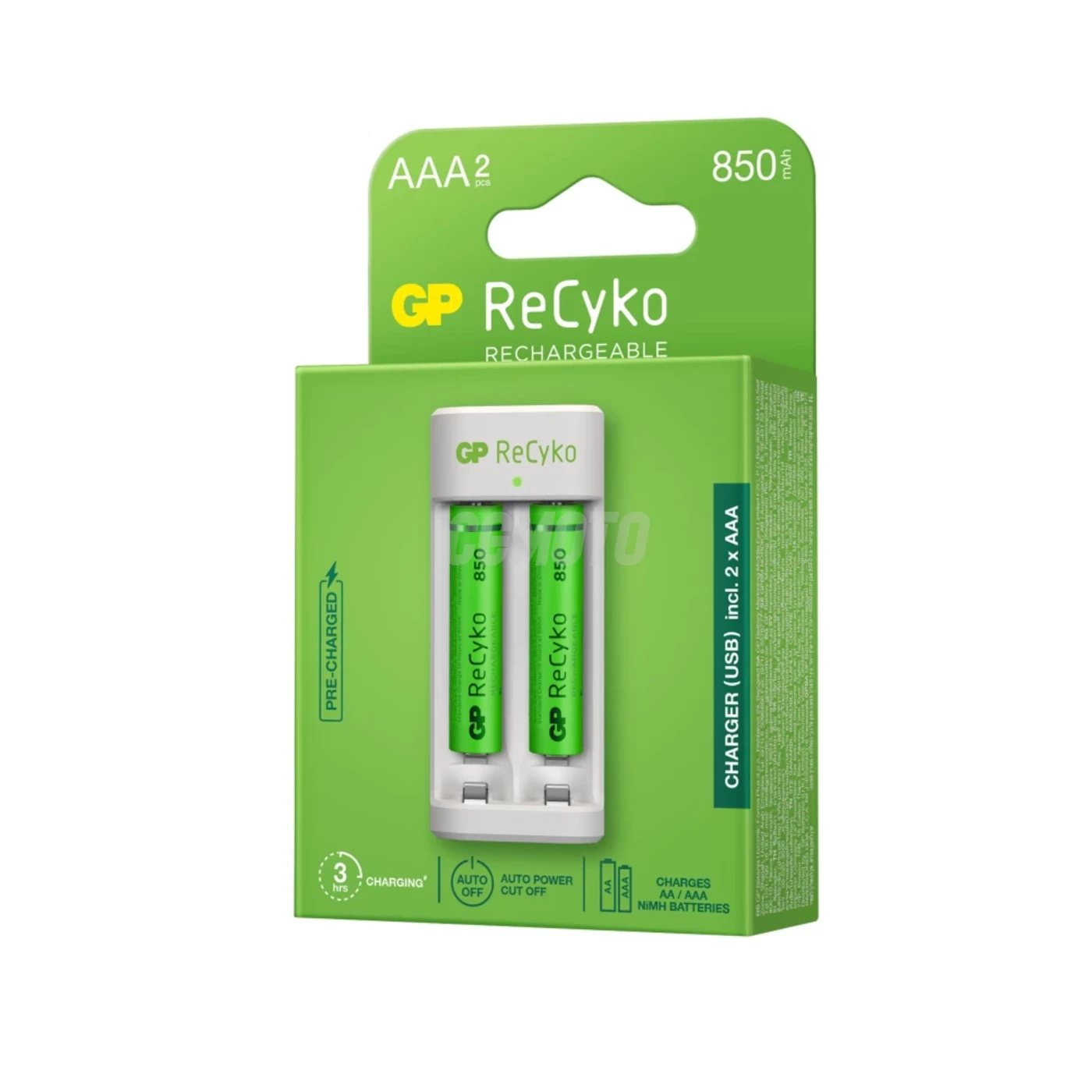 Chargeur classique GP E211 + 2 accus AAA 850 mAh