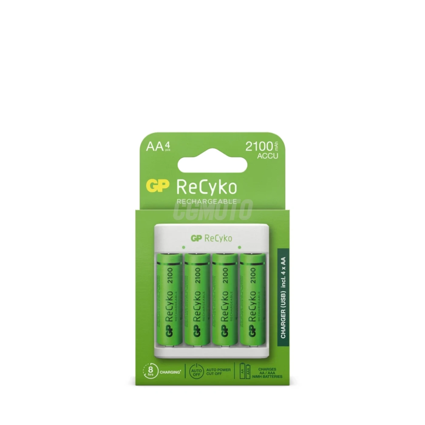 Chargeur classique GP E411 + 4 accus AA 2000 mAh