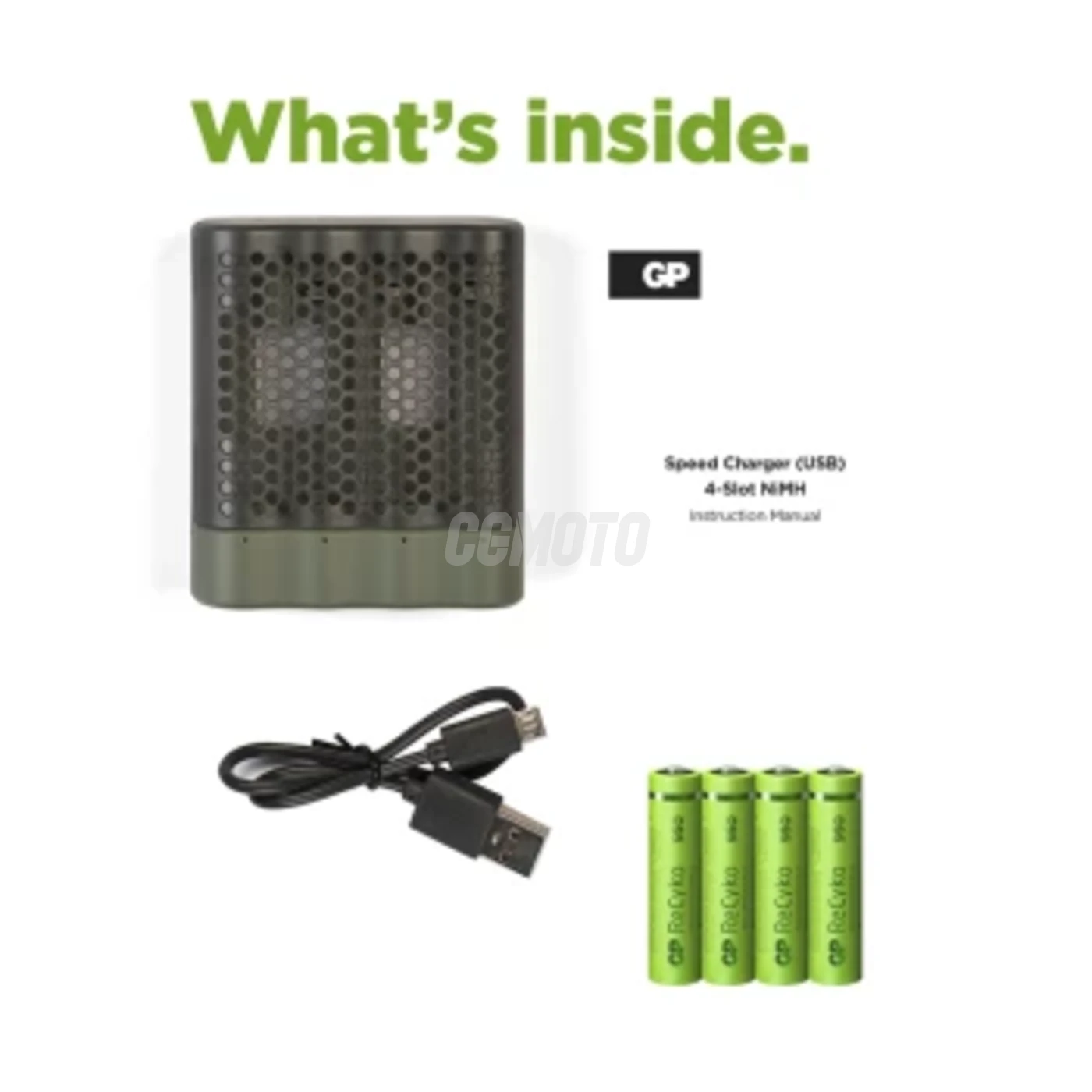 Chargeur rapide 2-4 heures M451 USB + 4 accus AAA  950 mAh
