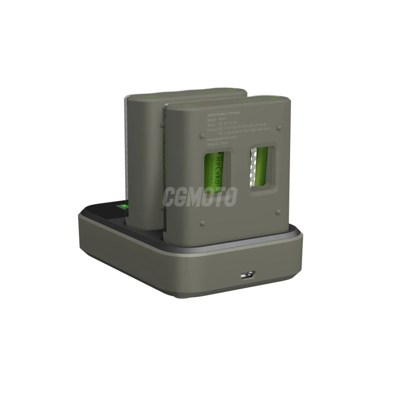 Chargeur rapide 2-4 heures M451 USB + 8 accus AA  2600 mAh + station D851