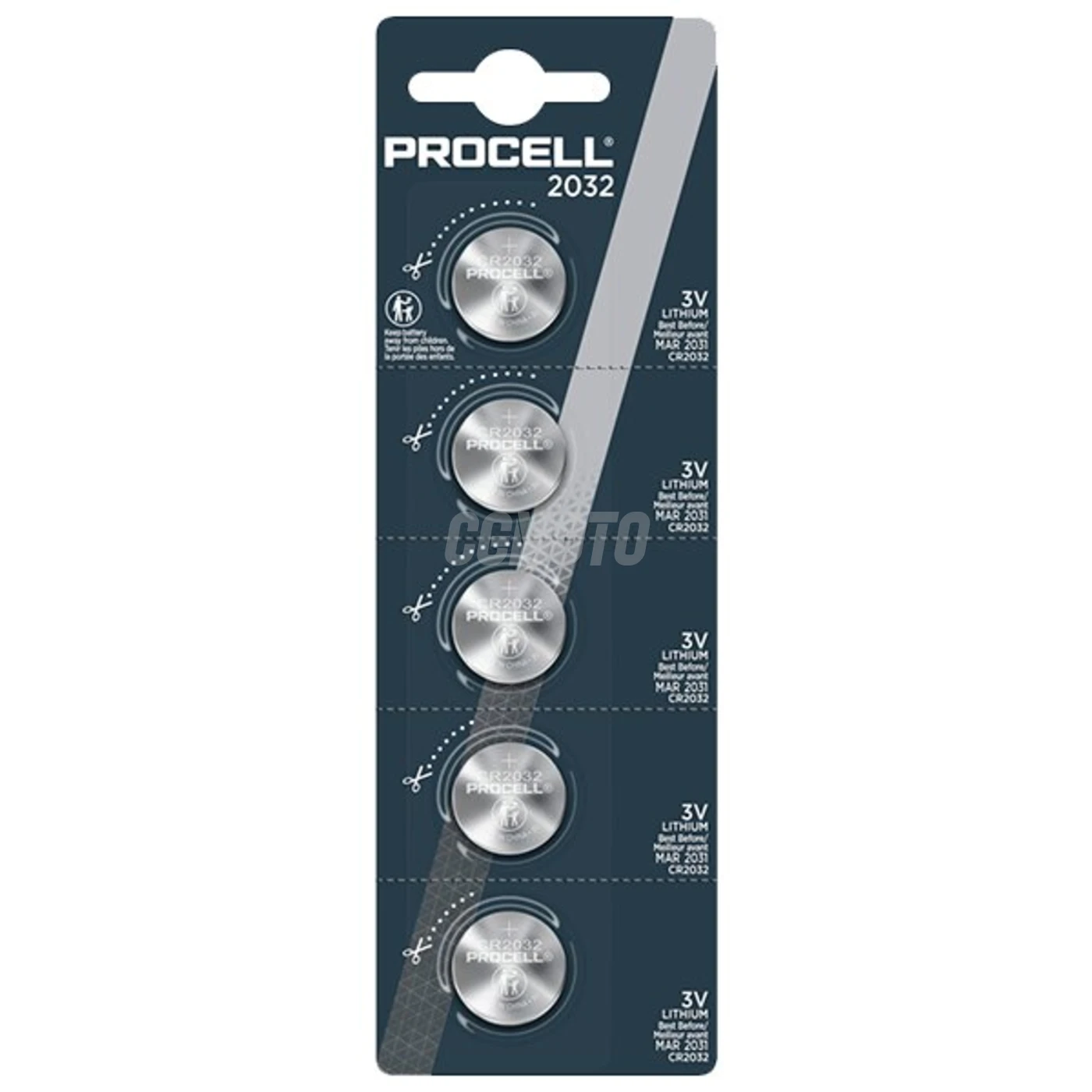 Duracell Procell CR2032 x 5 piles au lithium
