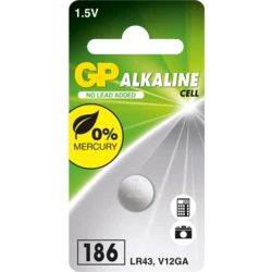Blister de 1 pile GP 186 / LR43 / V12GA - 1,5V - GP Battery