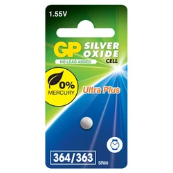 1 pile bouton oxyde d'argent SR60 1,55 V Ultra Plus 1 pile bouton oxyde d'argent SR60 1,55 V Ultra Plus