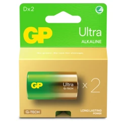 2 piles alcalines D 1,5 V Ultra 