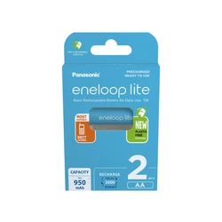 Panasonic Eneloop Lite NOUVEAU R6/AA 950mAh x 2 piles rechargeables (blister) Panasonic Eneloop Lite NOUVEAU R6/AA 950mAh x 2 piles rechargeables (blister)
