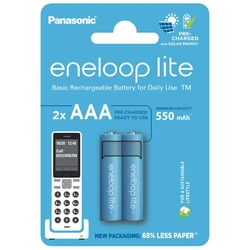 Panasonic Eneloop Lite DECT NEW R03 AAA 550mAh x 2 piles rechargeables (blister) Panasonic Eneloop Lite DECT NEW R03 AAA 550mAh x 2 piles rechargeables (blister)