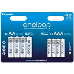 Piles rechargeables MIX 4 x R6/AA + 4 x R03/AAA Panasonic Eneloop (blister) Piles rechargeables MIX 4 x R6/AA + 4 x R03/AAA Panasonic Eneloop (blister)