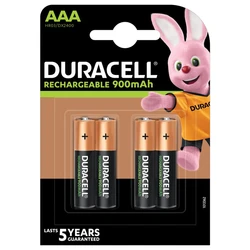 Duracell rechargeables R03 AAA Ni-MH 900 mAh x 4 piles Duracell rechargeables R03 AAA Ni-MH 900 mAh x 4 piles