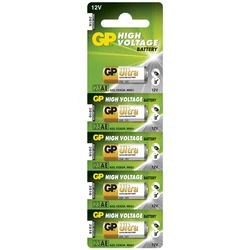 Carte de 5 pile alcaline 23AE / MN21 / VA23GA - 12V - GP Battery Carte de 5 pile alcaline 23AE / MN21 / VA23GA - 12V - GP Battery