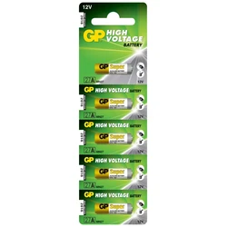 Carte de 5 piles alcaline 27A / MN27 - 12V - GP Battery Carte de 5 piles alcaline 27A / MN27 - 12V - GP Battery