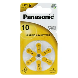 Panasonic 10 pour appareils auditifs x 6 piles Panasonic 10 pour appareils auditifs x 6 piles