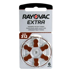 Rayovac Extra 312 pour appareils auditifs x 6 piles Rayovac Extra 312 pour appareils auditifs x 6 piles
