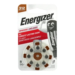Energizer 312 pour appareils auditifs x 8 piles