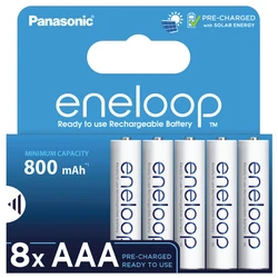 Panasonic Eneloop R03/AAA 800mAh x 8 piles rechargeables (blister) Panasonic Eneloop R03/AAA 800mAh x 8 piles rechargeables (blister)