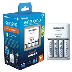 Chargeur de batterie rechargeable Ni-MH Panasonic Eneloop BQ-CC17 + 4 piles LR6/AA Eneloop 2000mAh