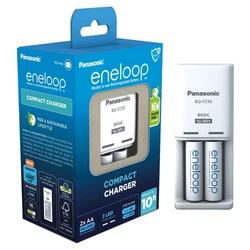 Chargeur de batterie rechargeable NI-MH Panasonic Eneloop BQ-CC50 + 2 piles R6/AA 2000mAh Chargeur de batterie rechargeable NI-MH Panasonic Eneloop BQ-CC50 + 2 piles R6/AA 2000mAh
